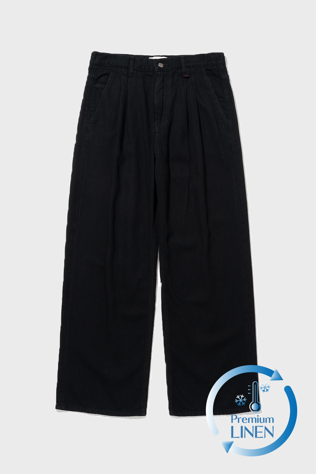 Light Two Tuck Wide Jeans (Raw Black)
